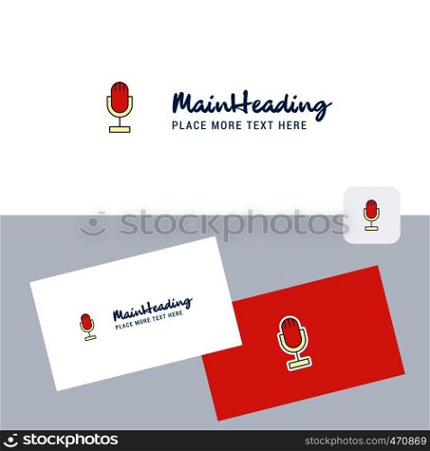 Microphone vector logotype with business card template. Elegant corporate identity. - Vector