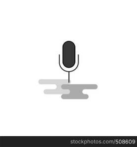 Microphone Web Icon. Flat Line Filled Gray Icon Vector