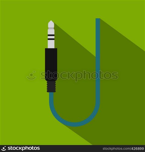 Microphone wire icon. Flat illustration of microphone wire vector icon for web. Microphone wire icon, flat style