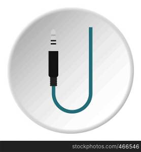 Microphone wire icon in flat circle isolated on white background vector illustration for web. Microphone wire icon circle