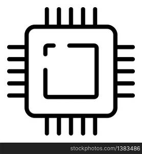 Microprocessor icon. Outline microprocessor vector icon for web design isolated on white background. Microprocessor icon, outline style