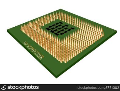 microprocessor isolated on white background. 10 EPS