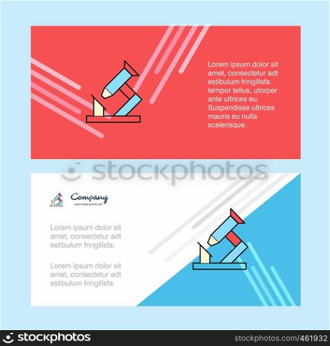 Microscope abstract corporate business banner template, horizontal advertising business banner.