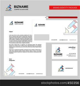 Microscope Business Letterhead, Envelope and visiting Card Design vector template