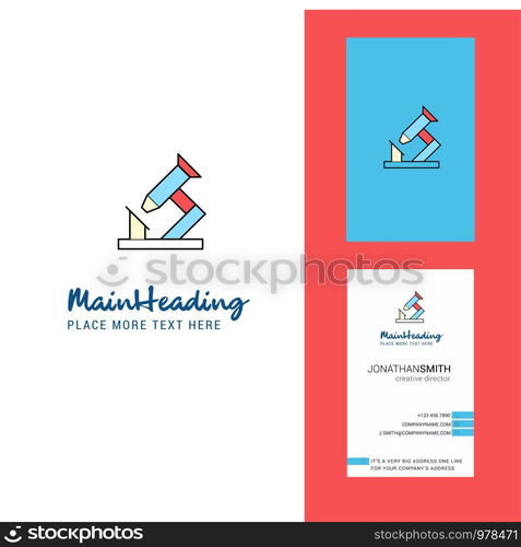 Microscope Creative Logo and business card. vertical Design Vector