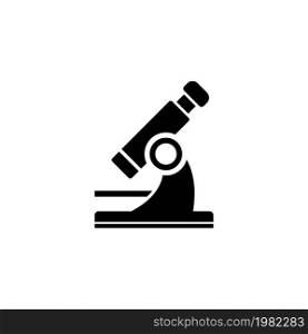 Microscope. Flat Vector Icon. Simple black symbol on white background. Microscope Flat Vector Icon