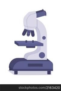 Microscope for microbiology semi flat color vector item. Realistic object on white. Optical equipment for investigation isolated modern cartoon style illustration for graphic design and animation. Microscope for microbiology semi flat color vector item