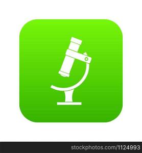 Microscope icon digital green for any design isolated on white vector illustration. Microscope icon digital green