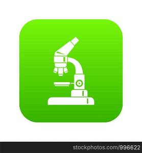 Microscope icon digital green for any design isolated on white vector illustration. Microscope icon digital green