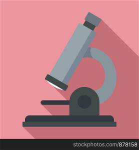 Microscope icon. Flat illustration of microscope vector icon for web design. Microscope icon, flat style