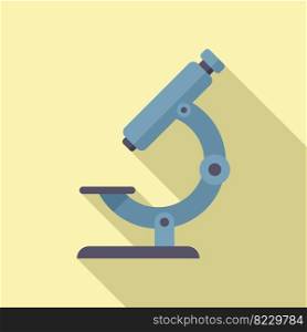 Microscope icon flat vector. Lab research. Genetic equipment. Microscope icon flat vector. Lab research