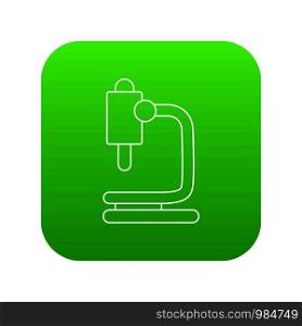 Microscope icon green vector isolated on white background. Microscope icon green vector