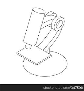 Microscope icon in isometric 3d style on a white background. Microscope icon in isometric 3d style