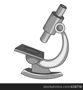 Microscope icon in monochrome style isolated on white background vector illustration. Microscope icon monochrome
