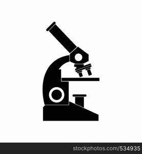 Microscope icon in simple style on a white background. Microscope icon in simple style