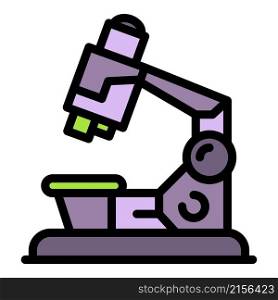 Microscope icon. Outline microscope vector icon color flat isolated. Microscope icon color outline vector