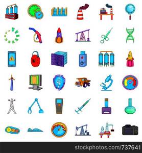 Microscope icons set. Cartoon style of 36 microscope vector icons for web isolated on white background. Microscope icons set, cartoon style