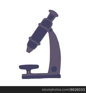 Microscope isolated on white background. Abstract medical equipment purple color in doodle style vector illustration.. Microscope isolated on white background. Abstract medical equipment purple color in doodle style.