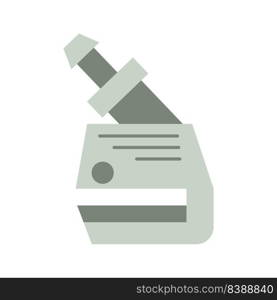 Microscope laboratory vector icon and science research symbol. Illustration chemistry education and biology medical sign. Scientific zoom lab and equipment discovery experiment. Instrument analysis