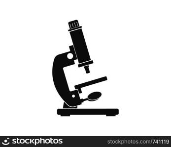 microscope logo icon vector illustration design template