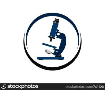 microscope logo icon vector illustration design template