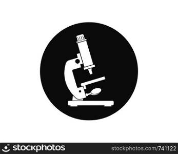 microscope logo icon vector illustration design template