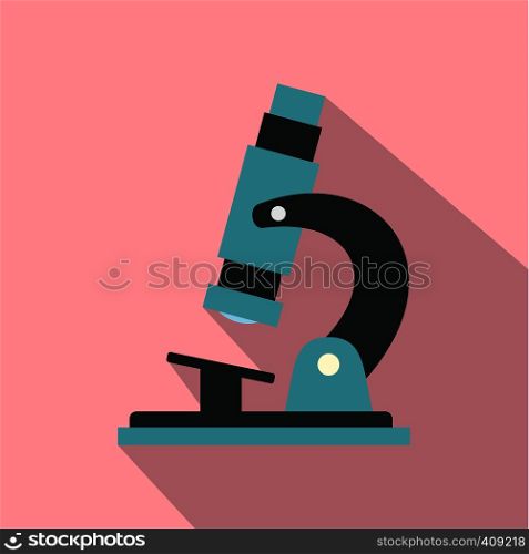 Microscope modern flat icon with long shadow. Microscope modern flat icon