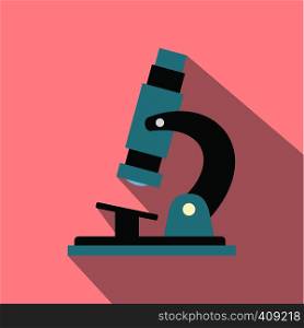 Microscope modern flat icon with long shadow. Microscope modern flat icon