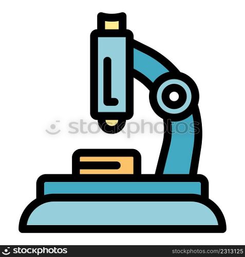 Microscope probiotics icon. Outline microscope probiotics vector icon color flat isolated. Microscope probiotics icon color outline vector
