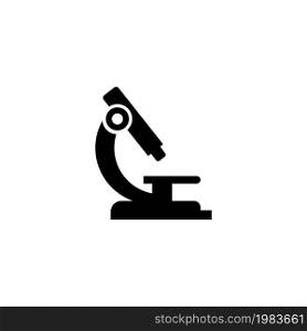 Microscope, Science, Biology. Flat Vector Icon illustration. Simple black symbol on white background. Microscope, Science, Biology sign design template for web and mobile UI element. Microscope, Science, Biology Flat Vector Icon