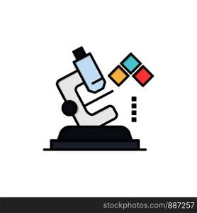 Microscope, Science, Lab, Medical Flat Color Icon. Vector icon banner Template