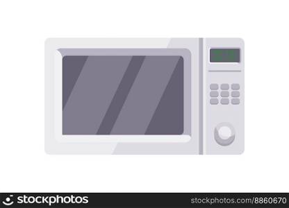 Microwave clip art. Cooking equipment, electrical appliances, kitchen technology concept. Stock vector illustration Isolated on white background in flat cartoon style.