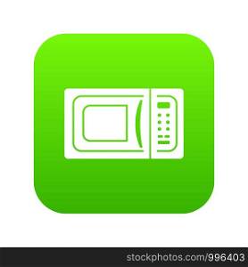 Microwave icon green vector isolated on white background. Microwave icon green vector