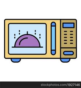 Microwave icon. Outline microwave vector icon color flat isolated. Microwave icon color outline vector