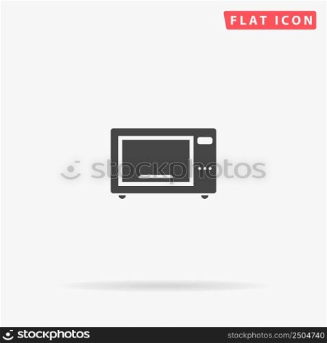 Microwave Oven flat vector icon. Glyph style sign. Simple hand drawn illustrations symbol for concept infographics, designs projects, UI and UX, website or mobile application.. Microwave Oven flat vector icon
