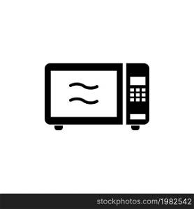 Microwave Oven. Flat Vector Icon illustration. Simple black symbol on white background. Microwave Oven sign design template for web and mobile UI element. Microwave Oven Flat Vector Icon