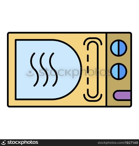 Microwave oven icon. Outline microwave oven vector icon color flat isolated. Microwave oven icon color outline vector