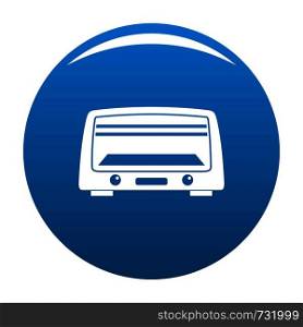 Microwave oven icon. Simple illustration of microwave oven vector icon for any design blue. Microwave oven icon vector blue