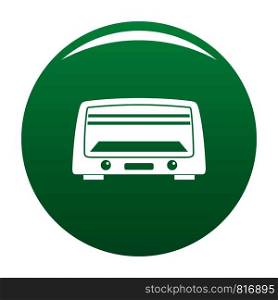 Microwave oven icon. Simple illustration of microwave oven vector icon for any design green. Microwave oven icon vector green