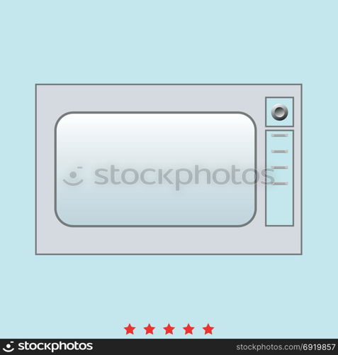 Microwave oven set icon .