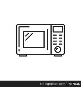 Microwave oven vector thin line icon. Kitchen cooking and household appliances. Microwave oven line icon kitchen cooking appliance