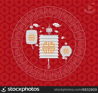 Mid Autumn Festival chinese background with lanterns