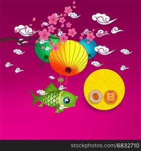Mid Autumn Lantern Festival background. Chinese new year