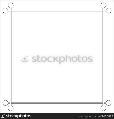 Mid century 50s frame photo border line page, vector pattern vintage simple