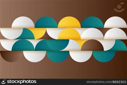 Mid-century geometric abstract pattern with simple shapes and beautiful color palette. Simple geometric pattern composition