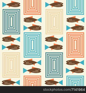 mid century style seamless pattern