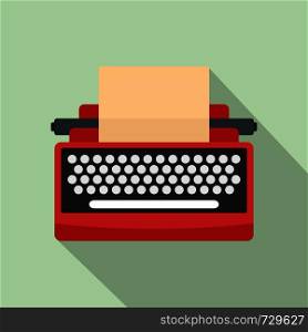 Mid century typewriter icon. Flat illustration of mid century typewriter vector icon for web design. Mid century typewriter icon, flat style