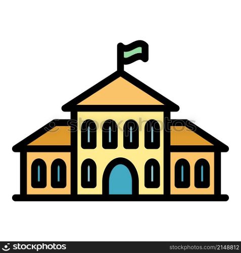 Middle campus icon. Outline Middle campus vector icon color flat isolated. Middle campus icon color outline vector