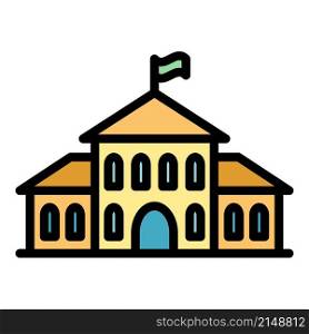 Middle campus icon. Outline Middle campus vector icon color flat isolated. Middle campus icon color outline vector