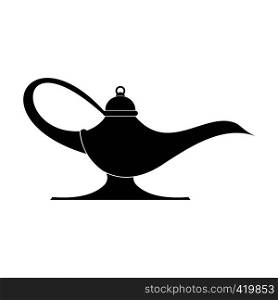 Middle east oil lamp black simple icon isolated on white background. Middle east oil lamp